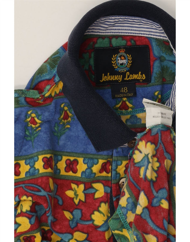 Johnny Lambs Herren-Poloshirt IT 48 Medium Mehrfarbige geometrische Baumwolle