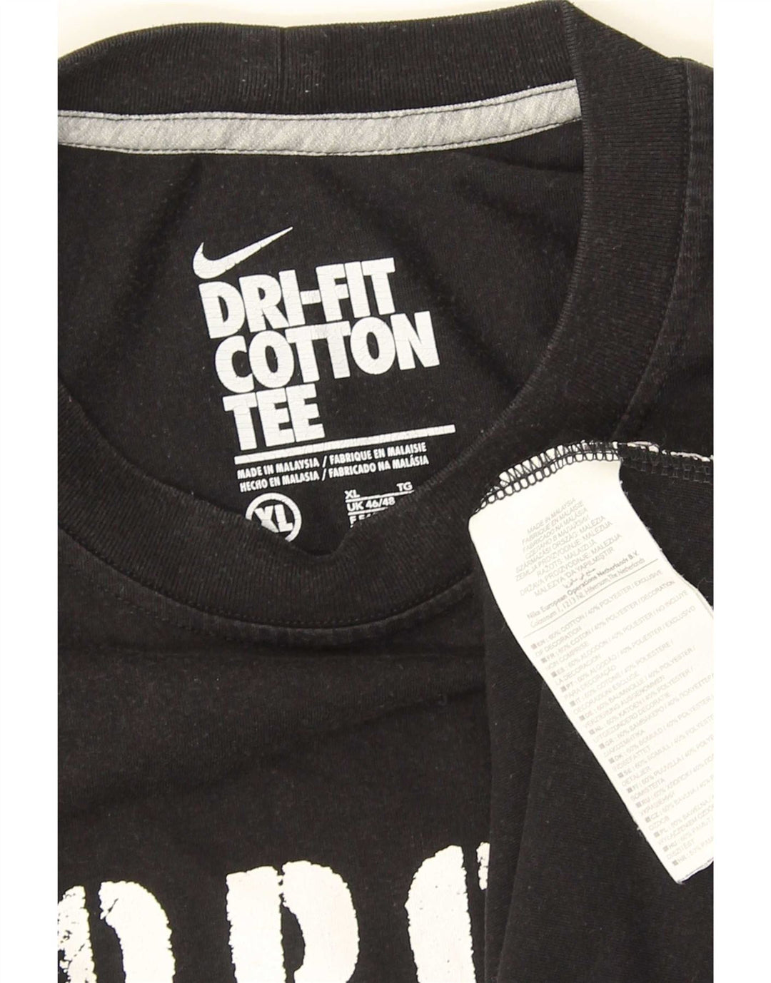 Nike Herren-T-Shirt mit Grafik, XL, schwarze Baumwolle