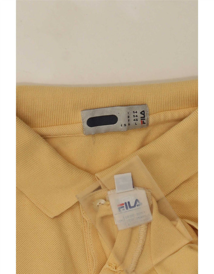 Fila Herren Poloshirt IT 54 Large Gelb Baumwolle