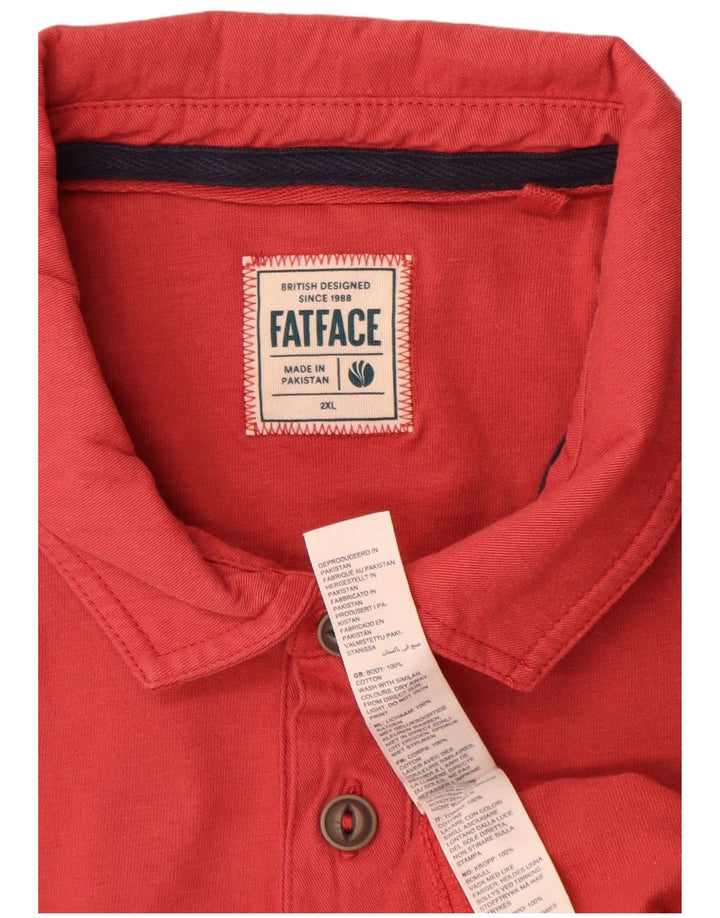 Fat Face Herren Poloshirt 2XL Rot Baumwolle