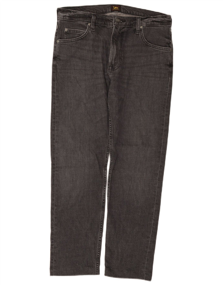 Lee Herren Rider Straight Jeans W31 L27 Graue Baumwolle