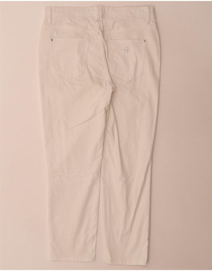 Guess Damen Slim-Cropped-Hose W28 L25 Weiße Baumwolle