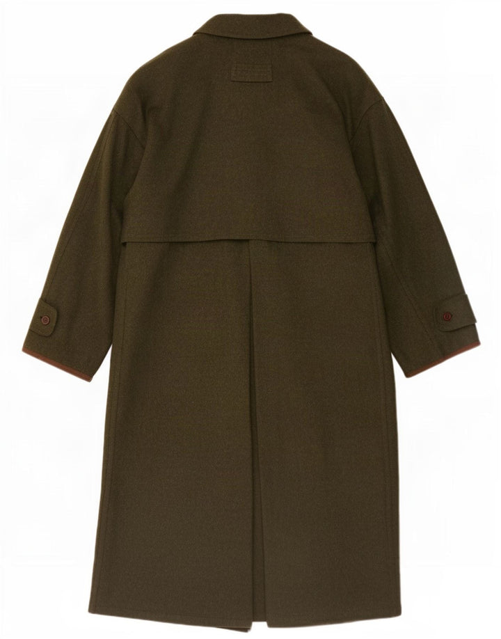 Amadeus Herrenmantel UK 38 Medium Khaki Schurwolle