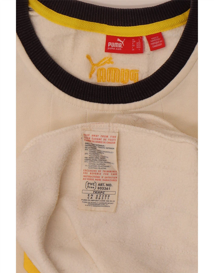 Puma Herren Grafik-Sweatshirt-Pullover, groß, weiße Baumwolle