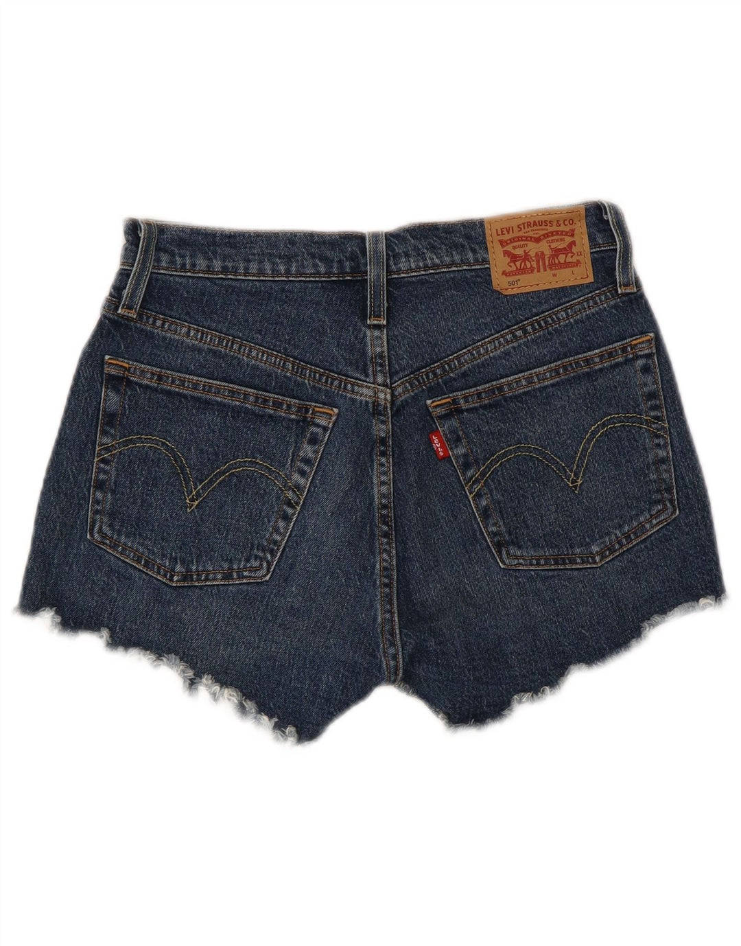 LEVI'S Damen 501 Distressed Denim Shorts W26 Small Blaue Baumwolle