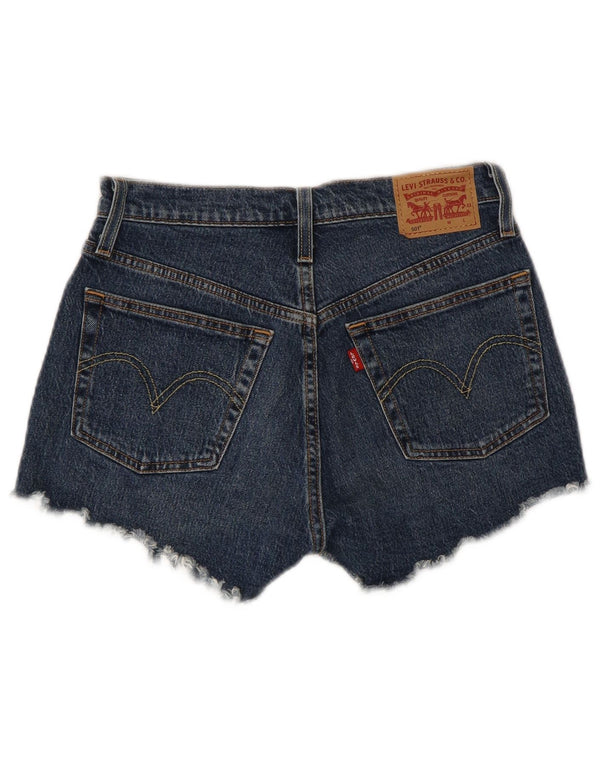 LEVI'S Damen 501 Distressed Denim Shorts W26 Small Blaue Baumwolle