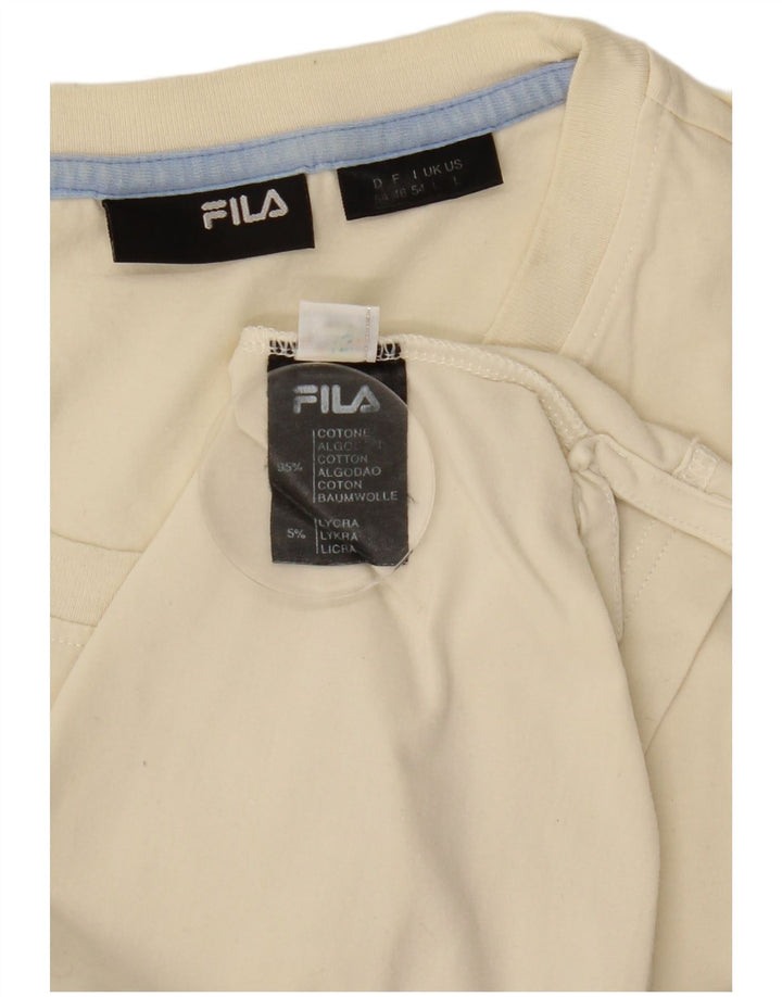 Fila Herren-T-Shirt mit Grafik, Größe L, aus weißer Baumwolle