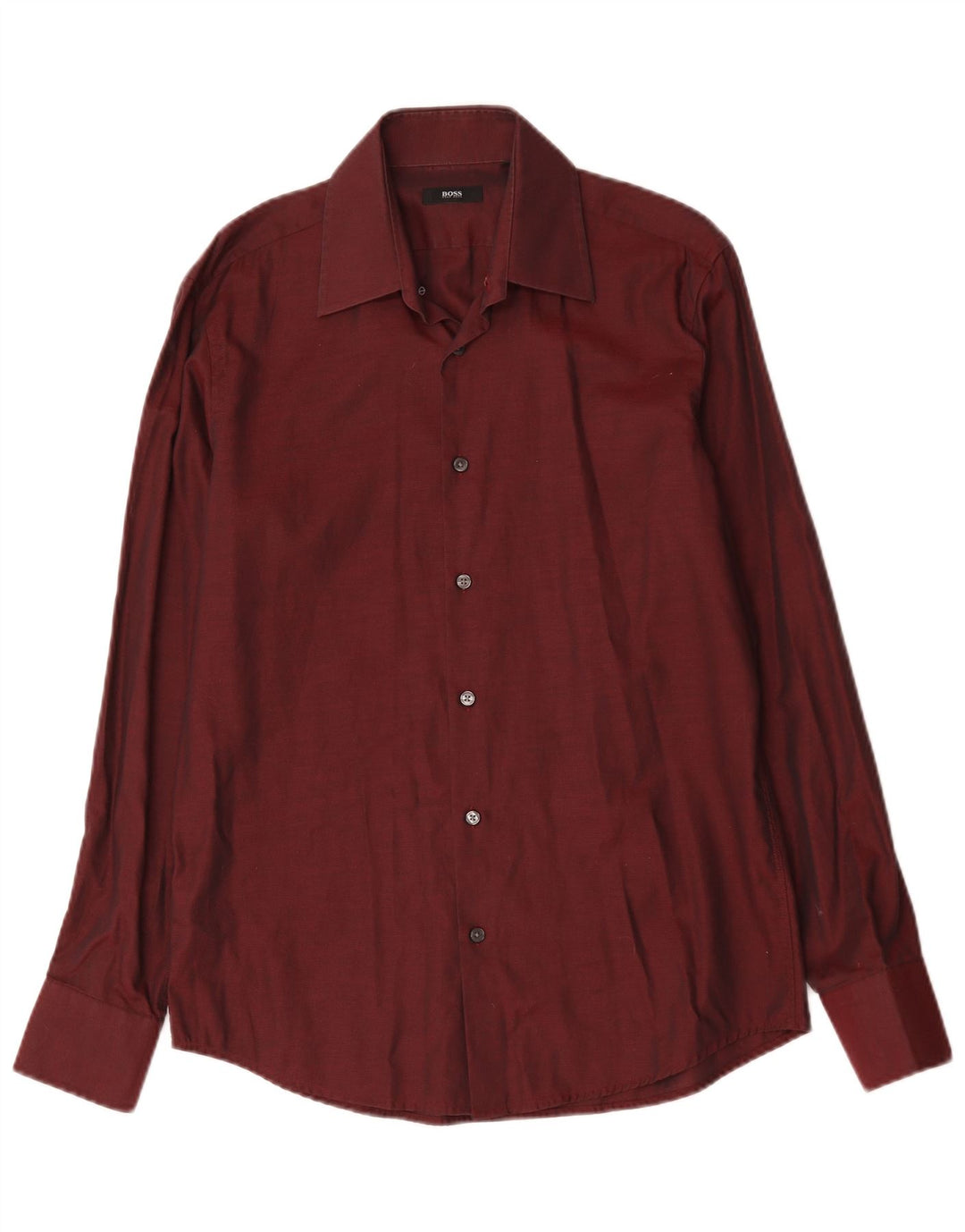 Hugo Boss Herrenhemd Größe 39 15 1/2 Medium Burgund Baumwolle