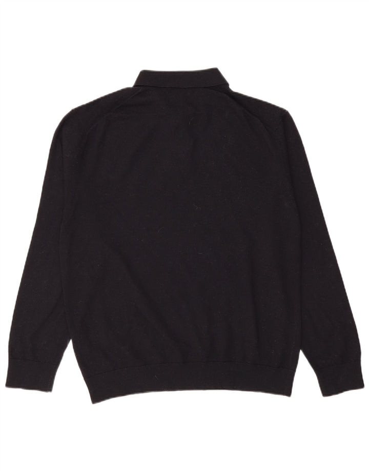 Zara Herren-Pullover mit Rollkragen, XL, marineblaue Wolle