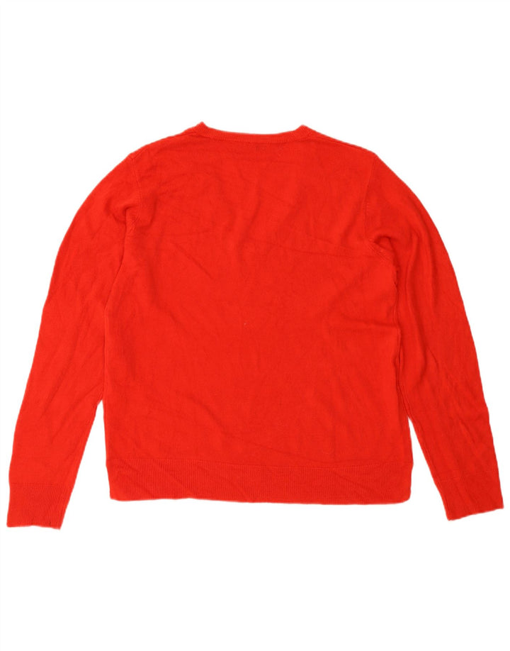 Marks & SPENCER Damen-Pullover mit V-Ausschnitt, Gr. 14, großes rotes Acryl
