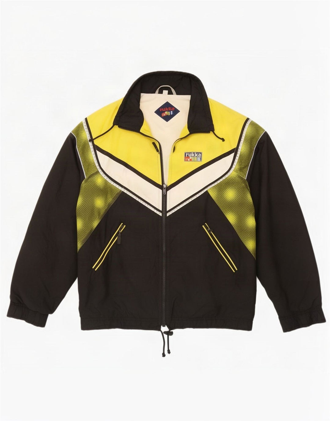 Rukka Herren-Trainingsanzug-Top-Jacke, Mittelschwarz, Farbblock