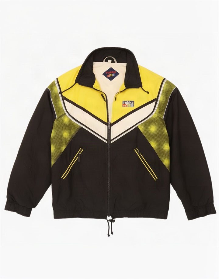 Rukka Herren-Trainingsanzug-Top-Jacke, Mittelschwarz, Farbblock