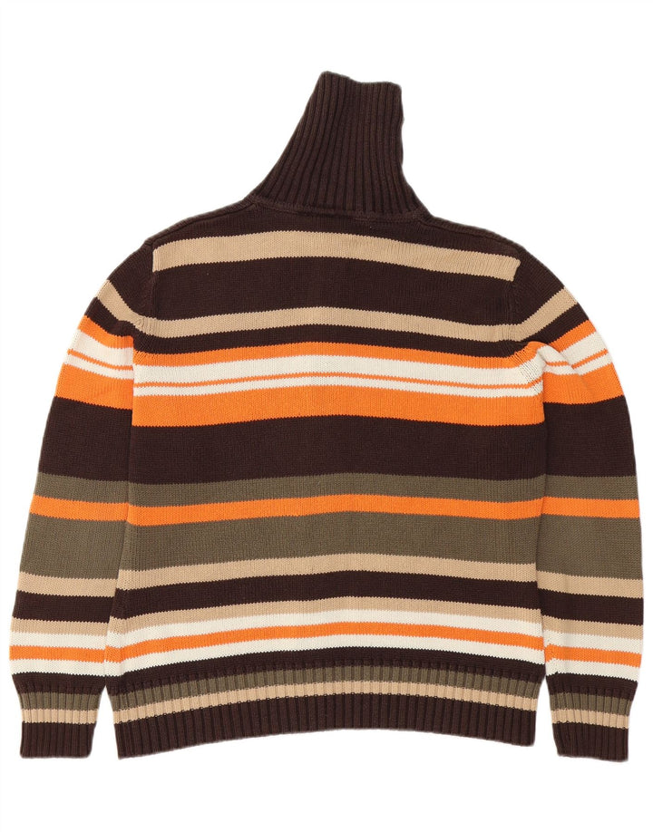 VINTAGE Damen Cardigan Pullover UK 14/16 Groß Mehrfarbig gestreift