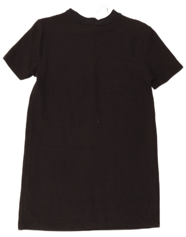 Zara Damen Etuikleid UK 12 Mittelschwarze Baumwolle