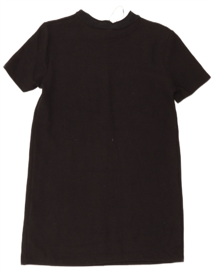 Zara Damen Etuikleid UK 12 Mittelschwarze Baumwolle