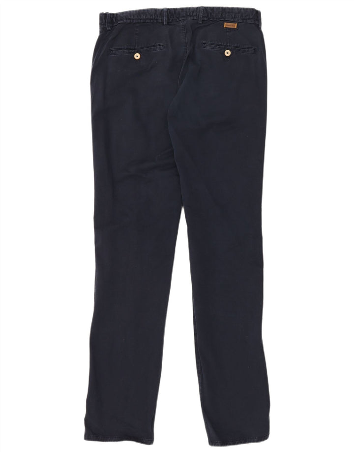 MASSIMO DUTTI Herren Slim Fit Chinohose EU 42 Large W32 L34 Marineblau