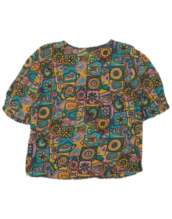 Primavera Firenze Damen Kurzarm-Hemdbluse UK 3 XS Mehrfarbig