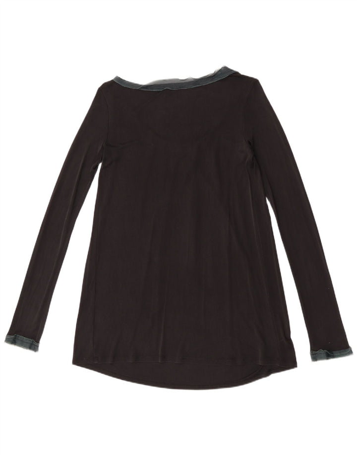 Max & Co. Damen Top Langarm UK 12 Medium Schwarz