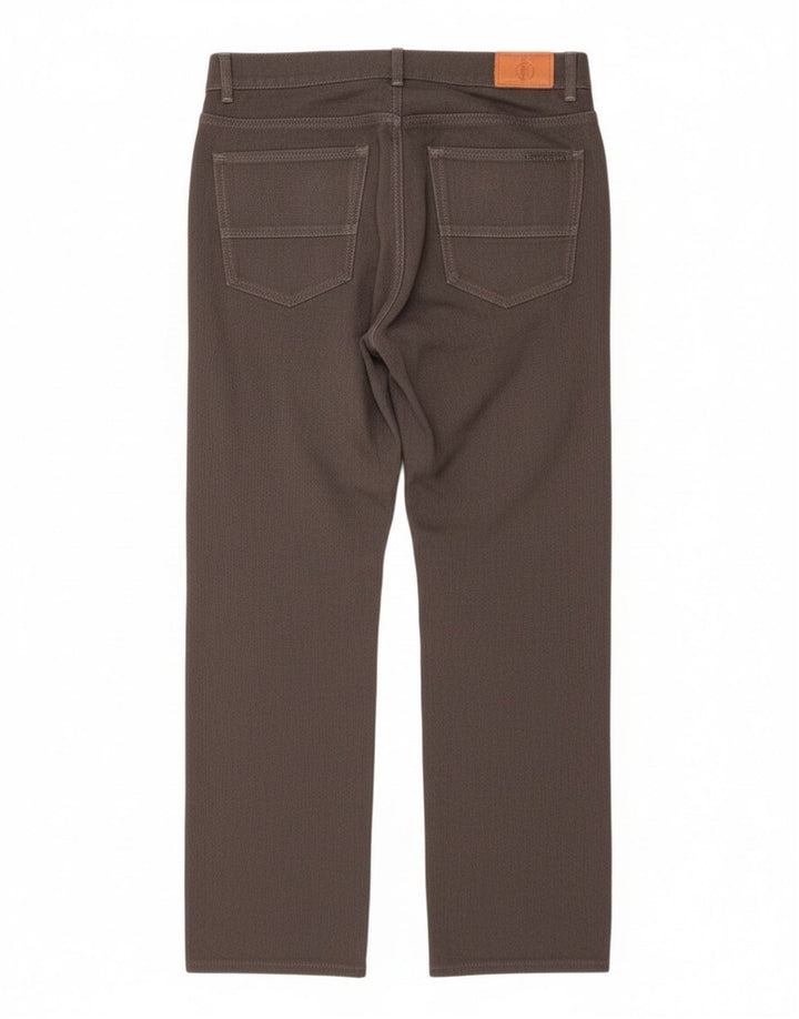 Trussardi Damen Gerade Freizeithose W33 L29 Grau Polyester