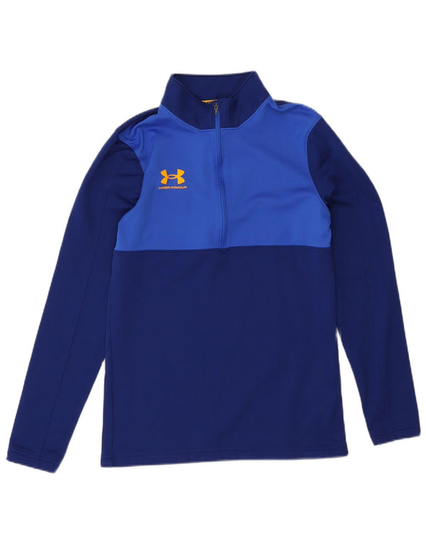 Under Armour Herren-Oberteil mit Reißverschluss, langärmlig, klein, Marineblau, Farbblock