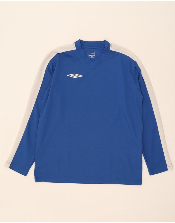 Umbro Herren-Oberteil, langärmelig, Mittelblau, Farbblock-Polyester