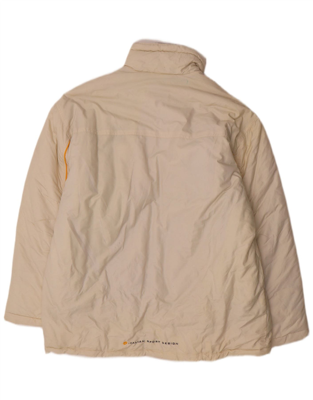 Lotto Herren gepolsterter Mantel IT 46/50 Medium Off White Nylon