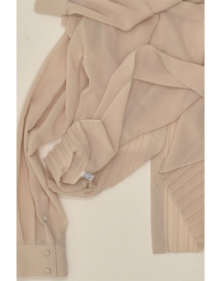 PINKO Damen Übergroße durchsichtige Hemdbluse UK 10 Small Beige