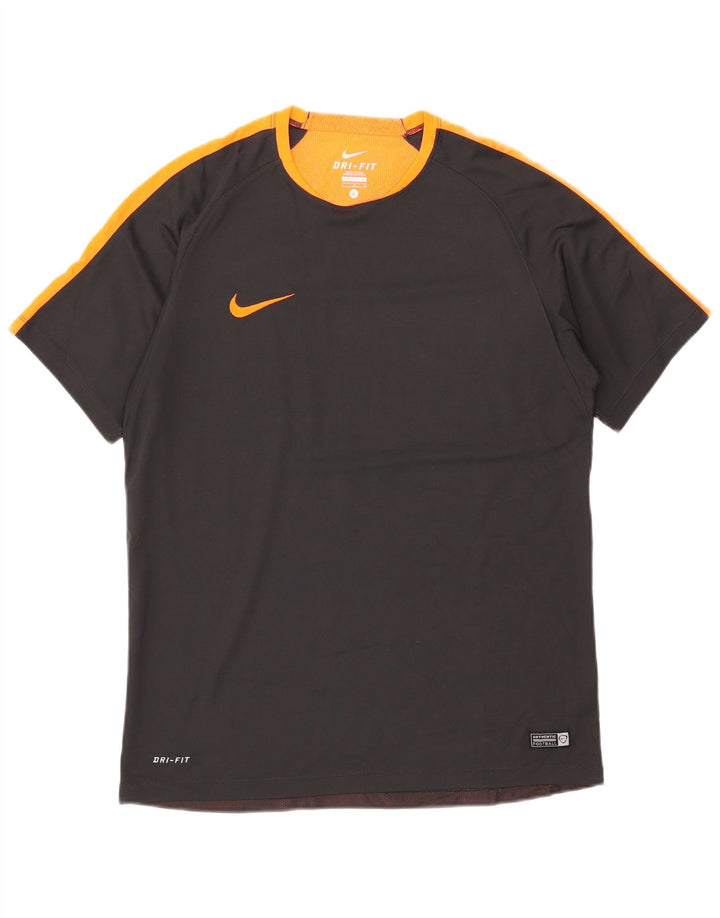 Nike Herren Dri Fit T-Shirt Top Large Schwarz Colourblock