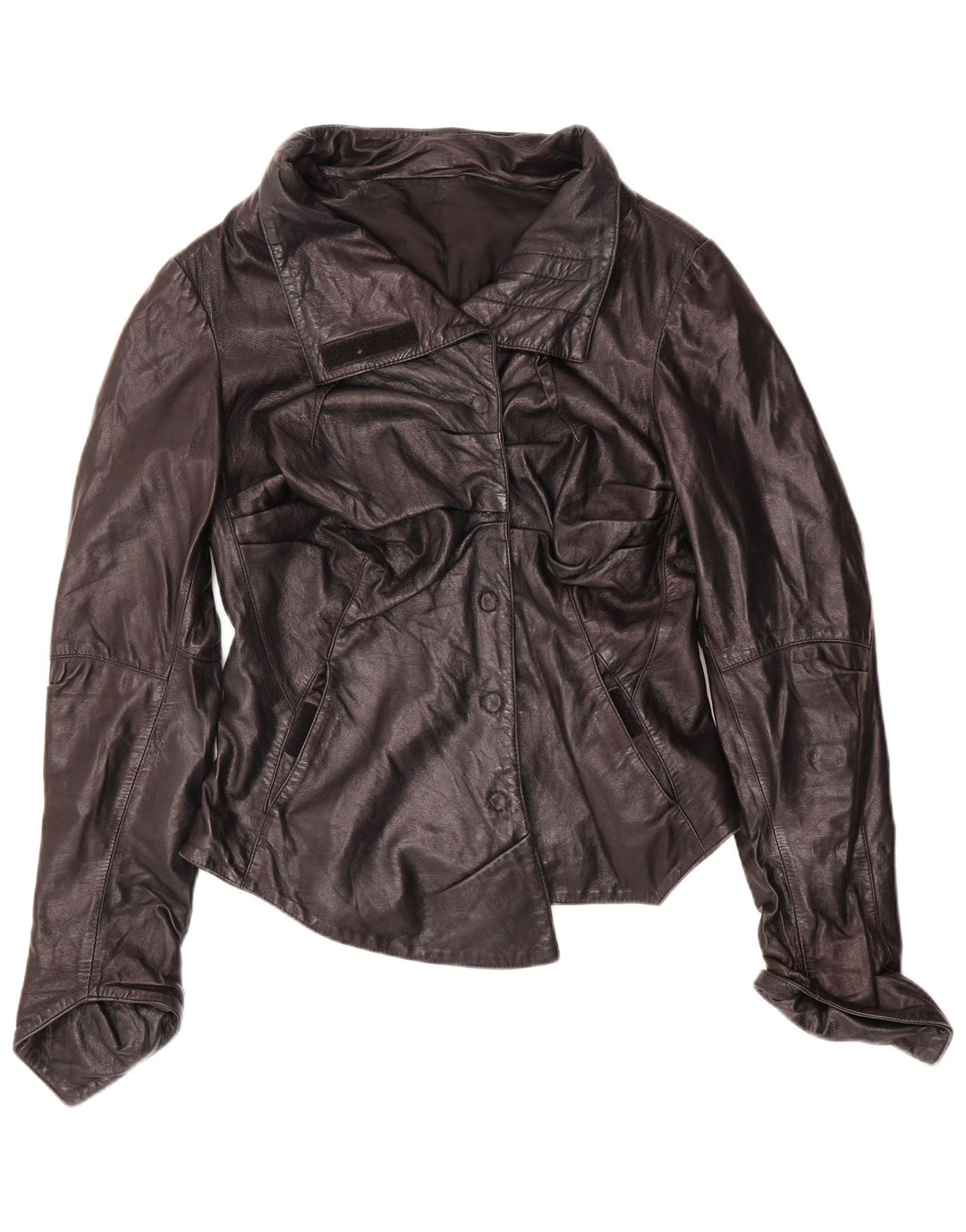 Vintage Damen Leder Bikerjacke UK 12 Medium Schwarz