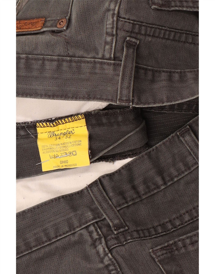 Wrangler Herren Ohio Straight Jeans W34 L32 Graue Baumwolle