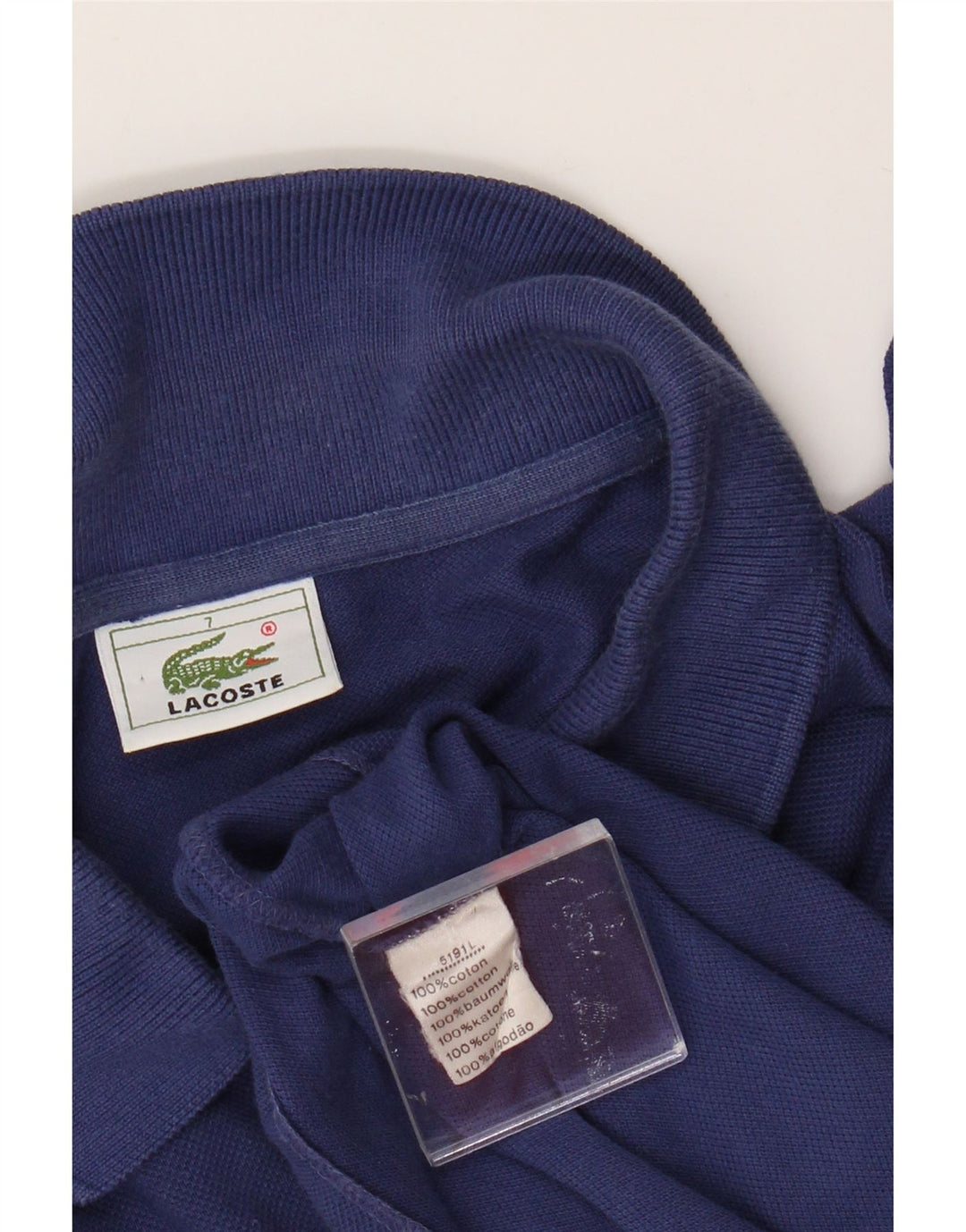 Lacoste Herren Poloshirt Größe 7 2XL Blaue Baumwolle