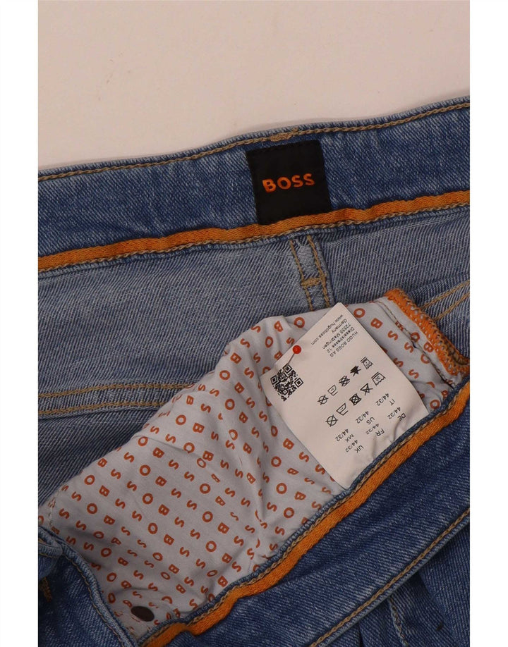 Hugo Boss Herren Straight Jeans W44 L32 Blaue Baumwolle