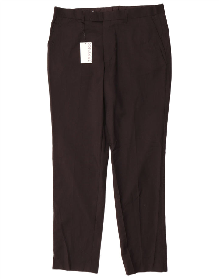 Jaeger Slim Freizeithose für Herren, W38, L33, schwarze Wolle