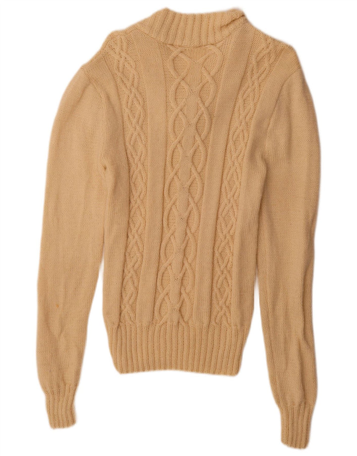 Vintage Herren V-Ausschnitt Pullover Pullover Medium Beige