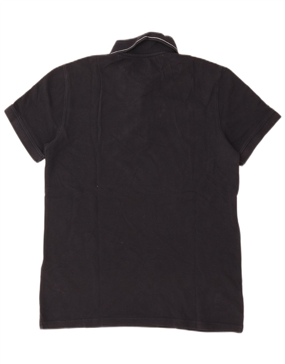 Massimo Dutti Herren-Poloshirt, mittelmarineblaue Baumwolle