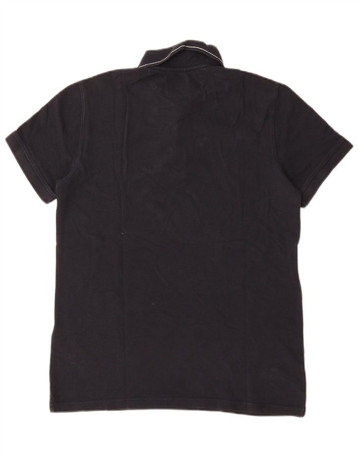 Massimo Dutti Herren-Poloshirt, mittelmarineblaue Baumwolle