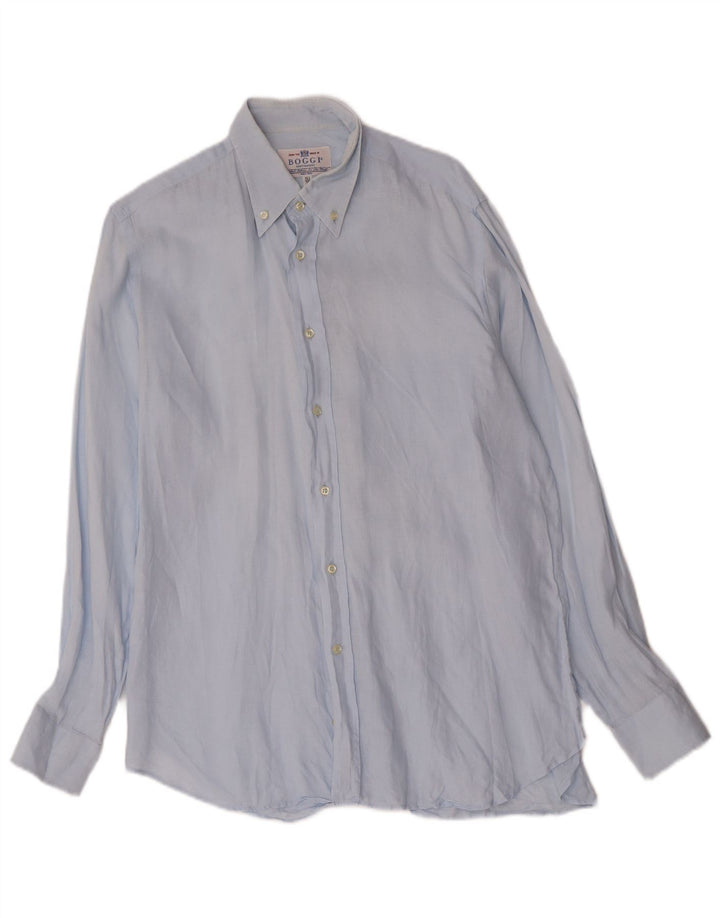 Boggi Herrenhemd Größe 39 15 1/2 Mittelblau
