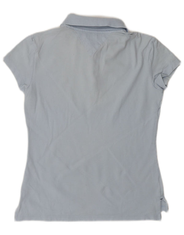 TOMMY HILFIGER Damen Slim Fit Poloshirt UK 10 Small Blau Baumwolle