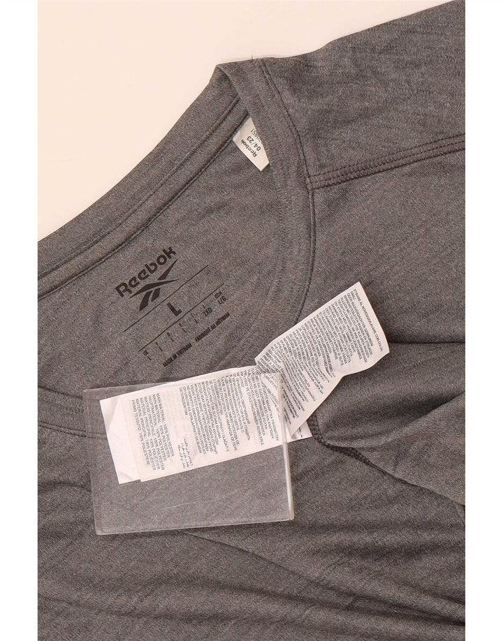 Reebok Herren T-Shirt Top Large Grau Polyester