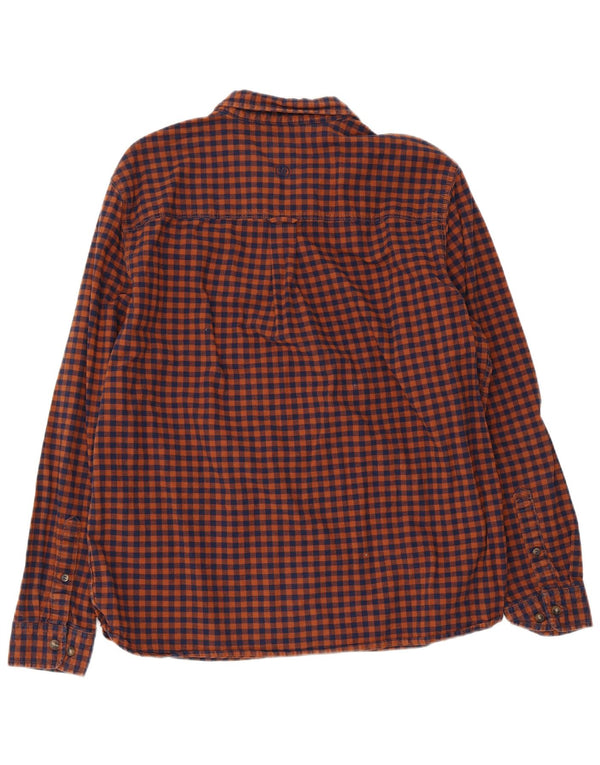 Fat Face Herren-Flanellhemd mit normaler Passform, XL, Orange, Gingham-Baumwolle