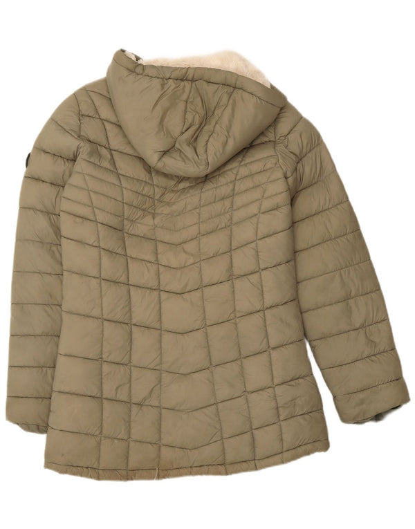Dkny Sherpa-gepolsterte Jacke für Mädchen, 14–15 Jahre, groß, Khaki, Nylon