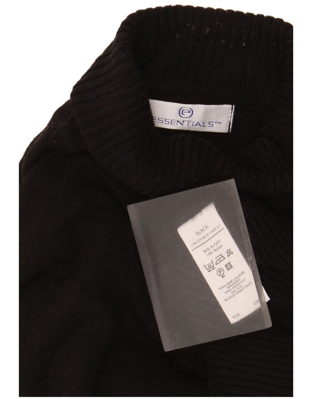 Essentials Rollkragenpullover für Damen, Gr. 14, Mittelschwarz, Acryl