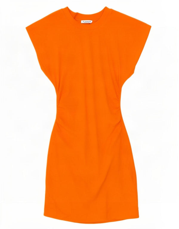 Zara Damen Etuikleid UK 8 Small Orange Baumwolle