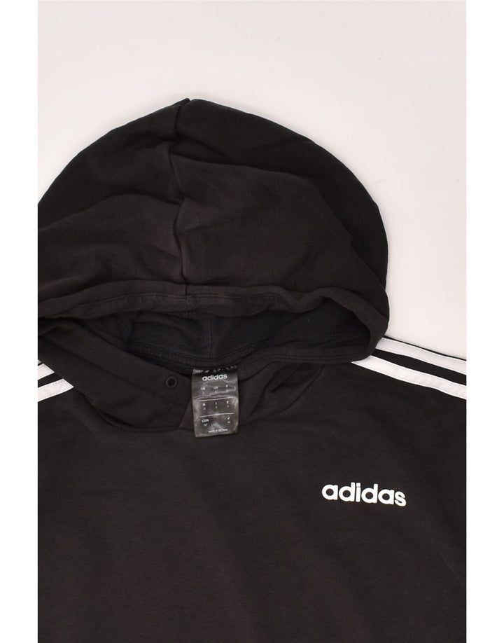 ADIDAS Mens Hoodie Jumper Small Black Cotton | Vintage Adidas | Thrift | Second-Hand Adidas | Used Clothing | Messina Hembry 