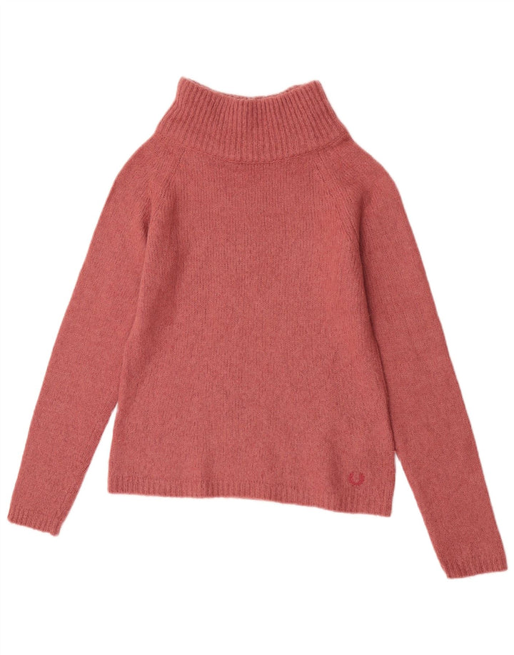 Fred Perry Damen Crop Rollkragenpullover Pullover UK 10 Small Pink