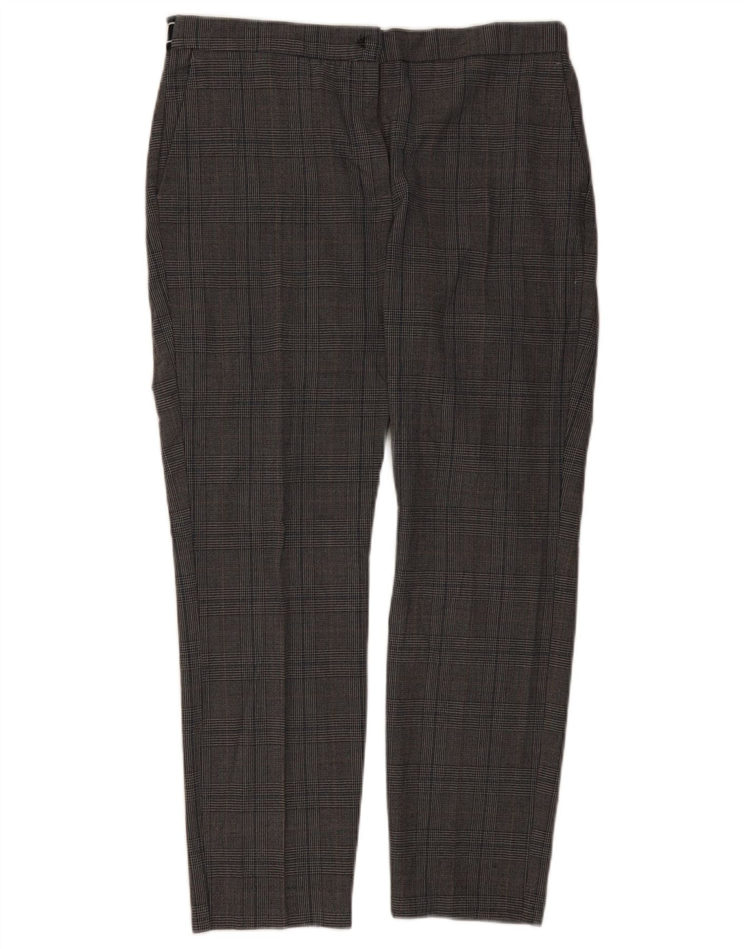 Zara Slim Chino-Hose für Damen, XL, W32, L27, grau kariertes Polyester