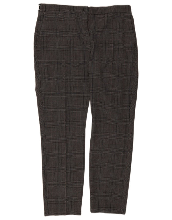 Zara Slim Chino-Hose für Damen, XL, W32, L27, grau kariertes Polyester