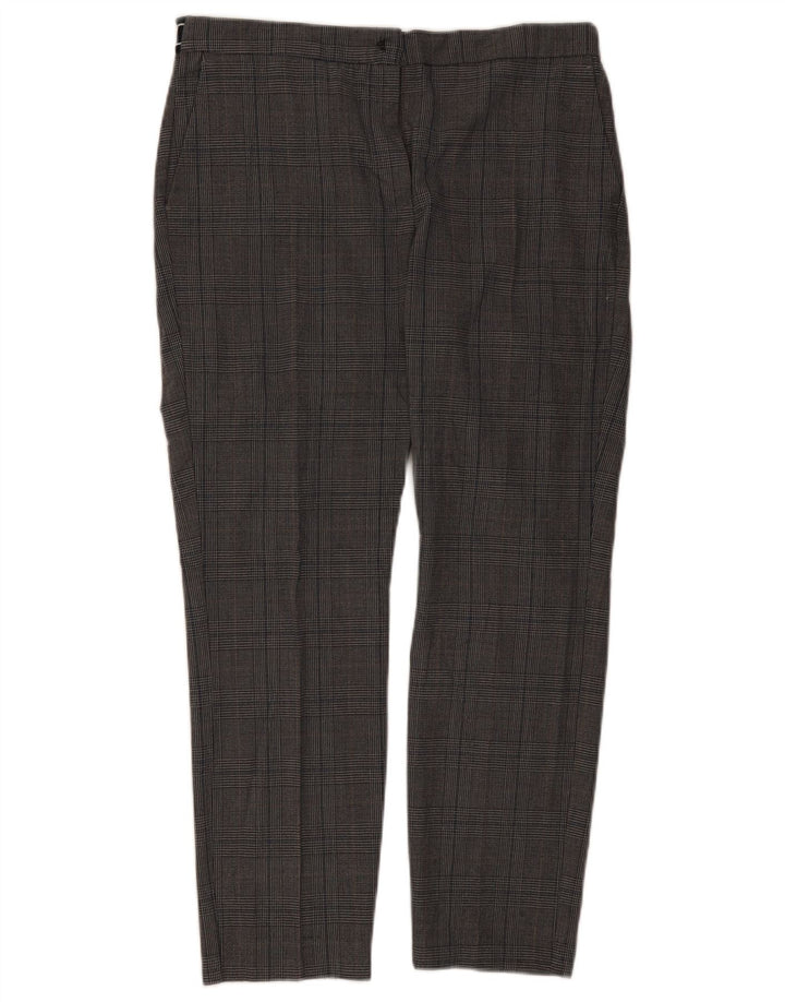 Zara Slim Chino-Hose für Damen, XL, W32, L27, grau kariertes Polyester