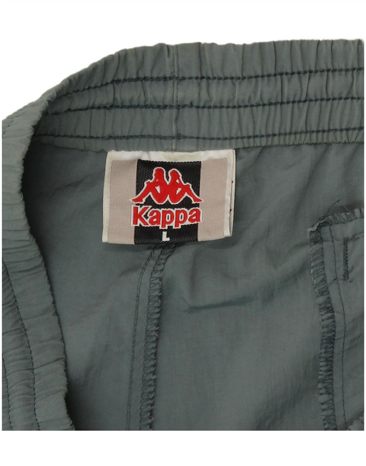 Kappa Herren-Trainingshose, großes graues Nylon