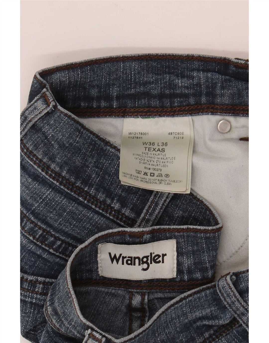 Wrangler Herren Texas Straight Jeans W36 L36 Blaue Baumwolle